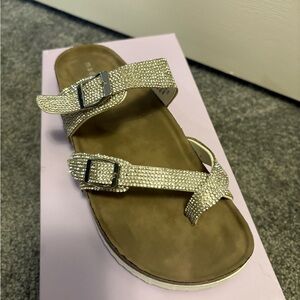 Madden Girl Silver Rhinestone Sandals